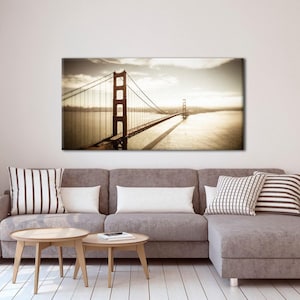 Living room decor San Francisco art Coastal art Canvas art Home decor wall art Fine art photography, Golden Gate Bridge