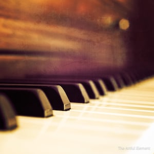 Piano photograph, Music room decor, Piano key art, Music art, Gifts for Musicians, Home decor, Vintage Piano No.1 Keys