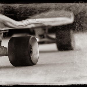 Skateboard Art, Black and White Photography, Skater Art, Skateboarding, Grunge, Teen Boy Wall Art, Kids Room Decor image 2