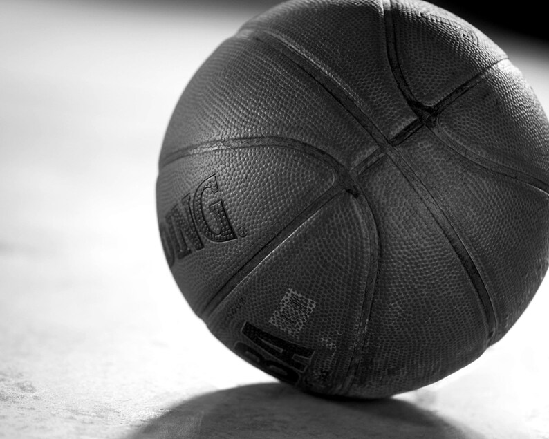 Basketball Print Black and White Art Sports Decor Etsy