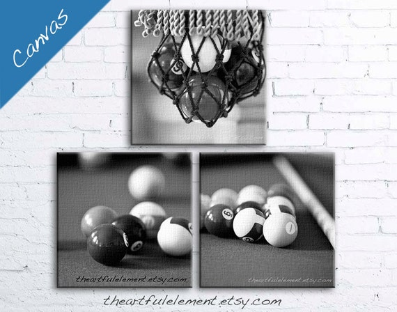 Pool Room Billiards Wall Art Game Room Decor Black And White Etsy