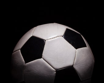 Soccer Art on Black, Vintage Sports Pictures, Teen Girls Room Decor, Man Cave Art, Soccer Photo on Print, Canvas or Metal