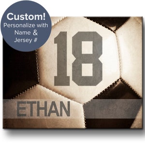 Personalized Soccer Print, Girls & Boys Soccer Gifts, Sports art, Custom Soccer Gift with Name on Print, Canvas or Metal