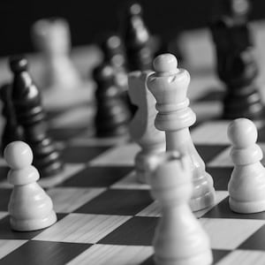 Chess Art print, Game room decor, Black & White Wall Art, Man Cave Home decor, Chess Fine Art Photo on Print, Canvas or Metal