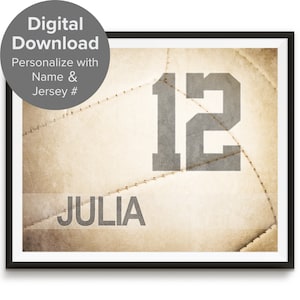 Personalized Volleyball PRINTABLE Art, Volleyball Gift with Name, Digital Download Print at Home Sports Wall Art