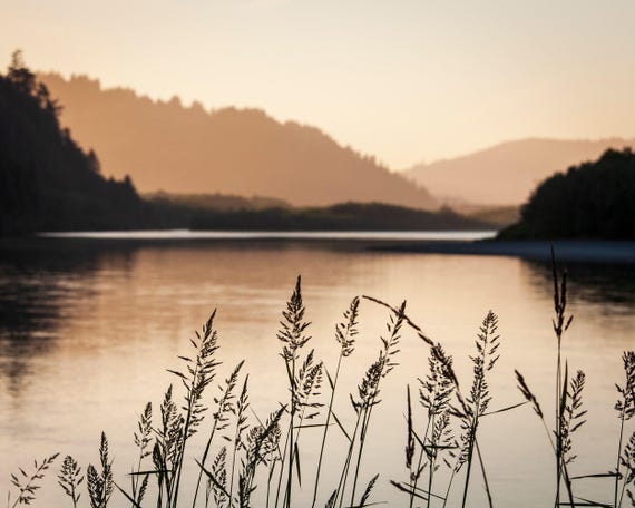 River Sunset Fine Art Photograph, Dusk Nature Photography on Canvas, Print or Metal, Dusk Landscape, Calming Wall Art