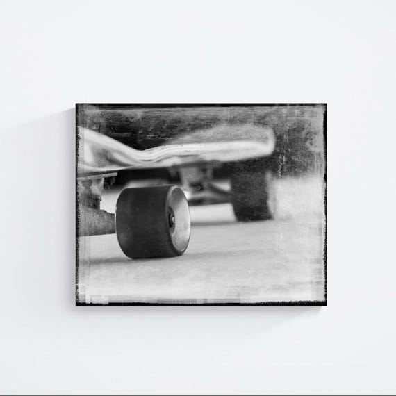 Skateboard Art, Black and White Photography, Grunge Skater Art, Skateboarding, Teen Boy Wall Art, Kids Room Decor | Print, Canvas or Metal