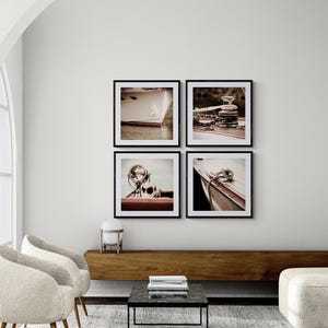 Lake House Decor, Nautical Wall Art Prints, Classic Boat Artwork, Set of 4 | Print or Canvas