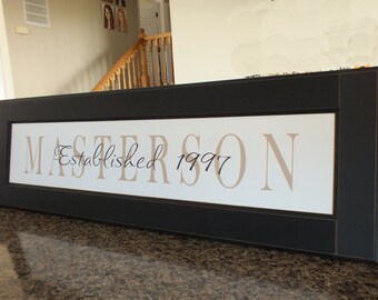 Personalized Family Name Sign Name Frame 13"x42"