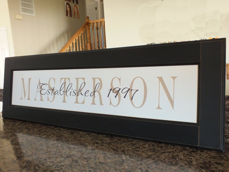 Personalized Family Name Sign Name Frame 13x42 image 1
