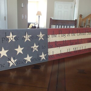 Americana Sign Pledge of Allegiance Sign Signs w/ Sayings 7x36 image 2