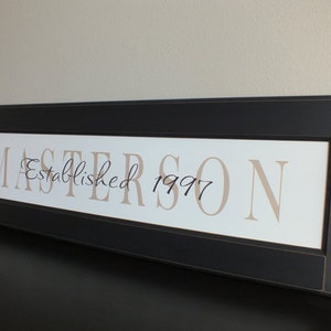 Personalized Family Name Sign Name Frame 13x42 image 2