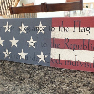 Americana Sign Pledge of Allegiance Sign Signs w/ Sayings 7x36 image 1