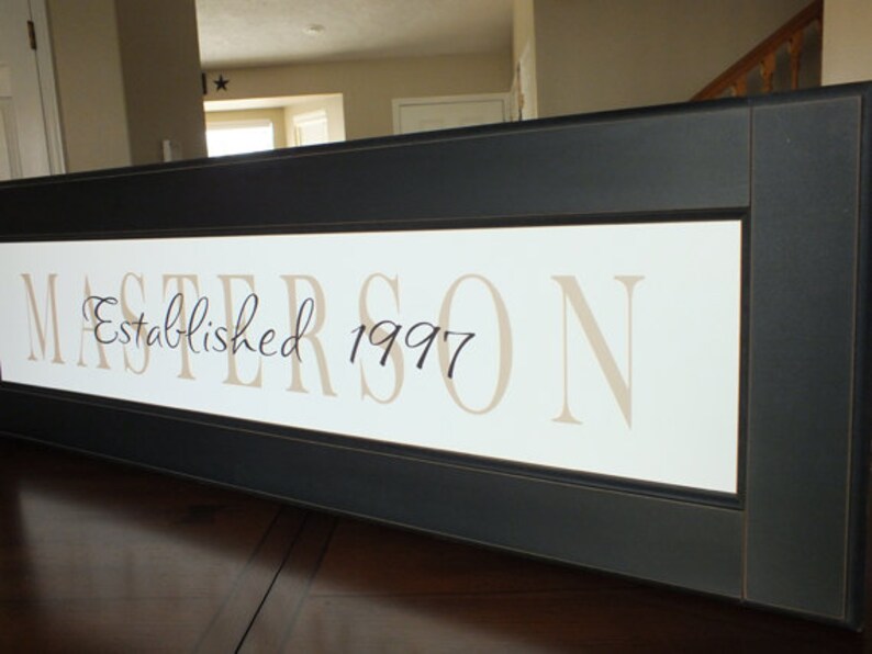 Personalized Family Name Sign Name Frame 13x42 image 3