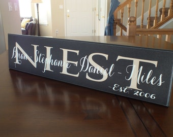 Personalized Family Name Sign Established 5.5"x24"