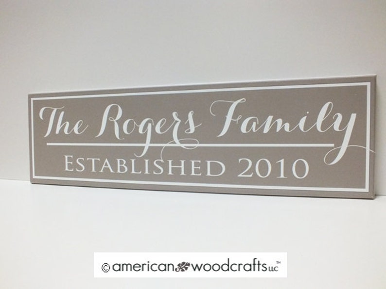 Custom Established Family Name Sign