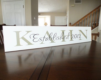 Personalized Family Name Sign Established Custom Last Name Sign 7"x36"