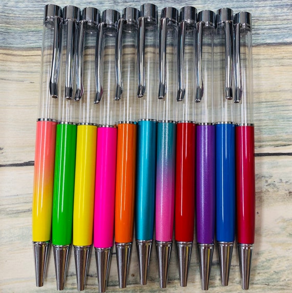 Custom Floating Glitter Skinny Pens you Pick Colors 