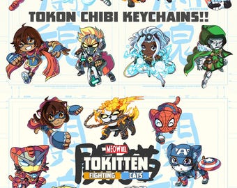 Meowvel / Marvel Tokon 3 inch acrylic keychains!