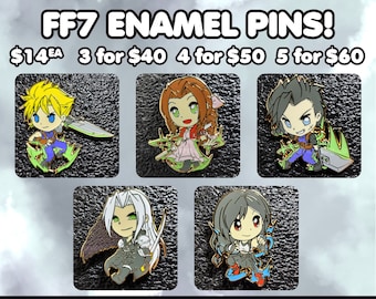 Final Fantasy 7 Enamel Pins!