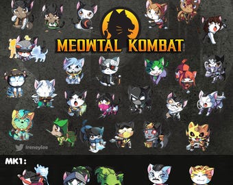 Meowtal Kombat Cat Keychains