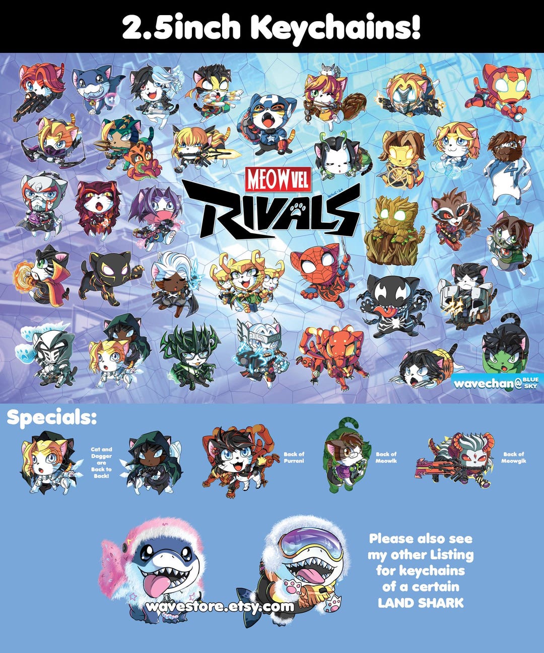 Meowvel Rivals - 2.5inch Keychains - Etsy