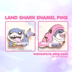 Szpilki emaliowane Shark on Land