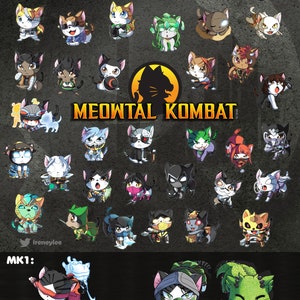 Meowtal Kombat Cat Keychains