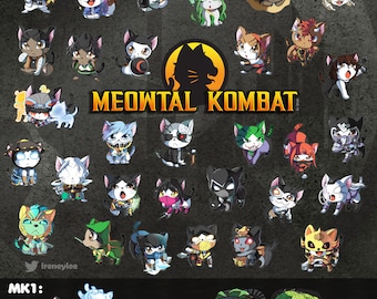 Meowtal Kombat Cat Keychains