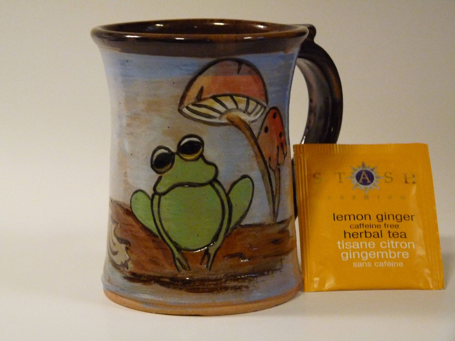 FROG MUG Handmade Mug Blue Mug with FROG Whimsical Frog Etsy