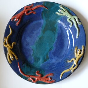 LIZARD PLATE,  ORGANiC Serving Bowl/Dish, 13" dia SALAMANDER Bowl, Wedding Gift