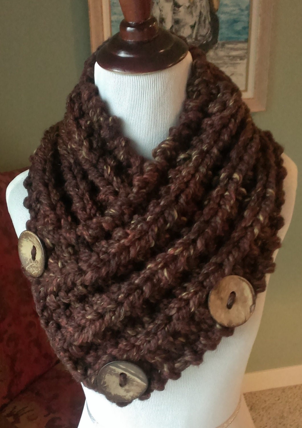 Three-button Scarf - Etsy