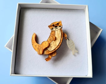 Otter brooch