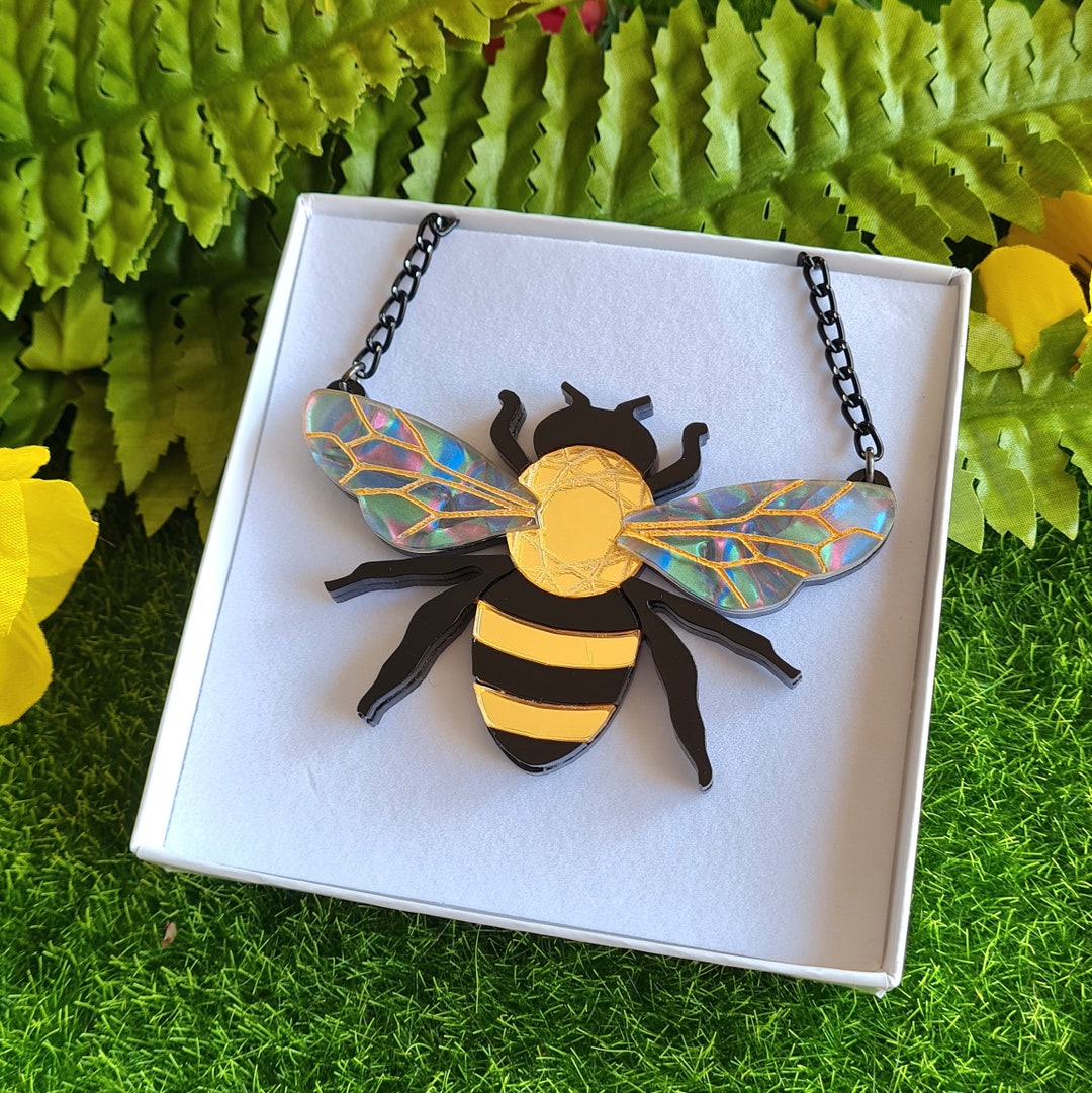 Bee Bumblebee Necklace Brooch Etsy