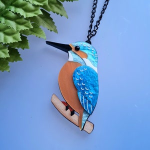 Kingfisher pendant brooch