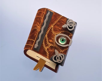 Magic spellbook witch potion brooch necklace