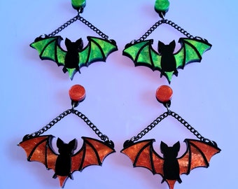 Mystic bat earrings - Halloween edition