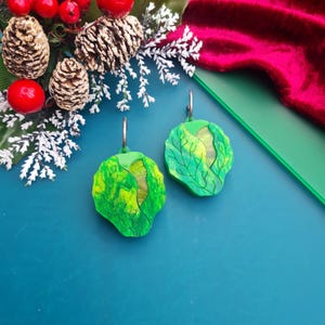 Brussels sprout small dangle earrings