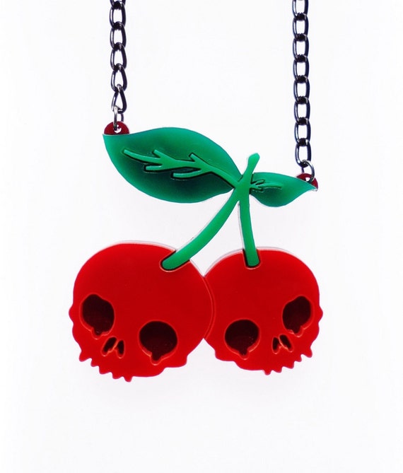 Skull cherries necklace