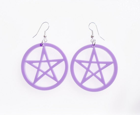 Pastel pentagram earrings