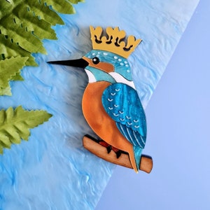 IJsvogelbroche, ketting, vogel, rivier, dieren in het wild, vogelliefhebber, lasergesneden