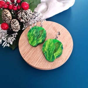 Brussels sprout statement dangle earrings