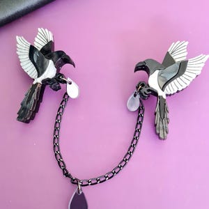 Ensemble de broches à clip pour collier de pie mystique