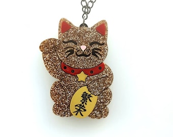 Maneki neko cat necklace - Prosperity