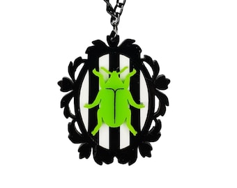 Beetle cameo necklace
