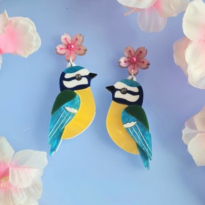 Bluetit earrings - Pre order