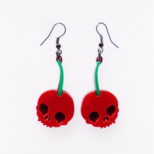 Skull cherry earrings