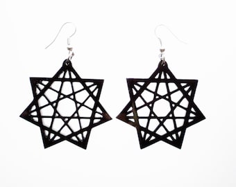 Double heptagram earrings