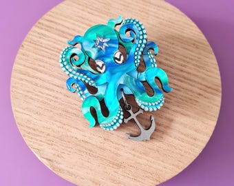 Kraken Pin Brosche oder auch Anhänger - Ozeantraum