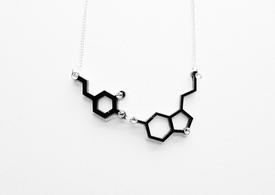 Dopamine and Serotonin Molecule Charm 